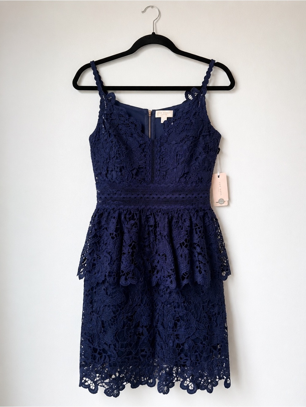 Ted Baker Navy Floral Lace Cocktail Dress